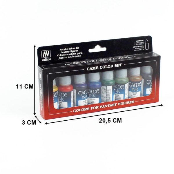 8x17 ml. Game Inks Game Color Serisi Maket Boyası Seti, Vallejo 72296 - Görsel 3