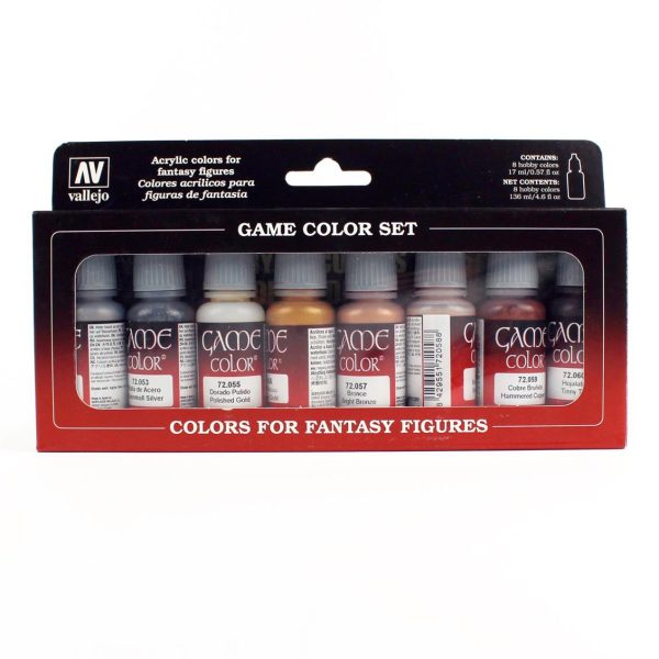 8x17 ml. Metalik Colors Game Color Serisi Maket Boyası Seti, Vallejo 72303