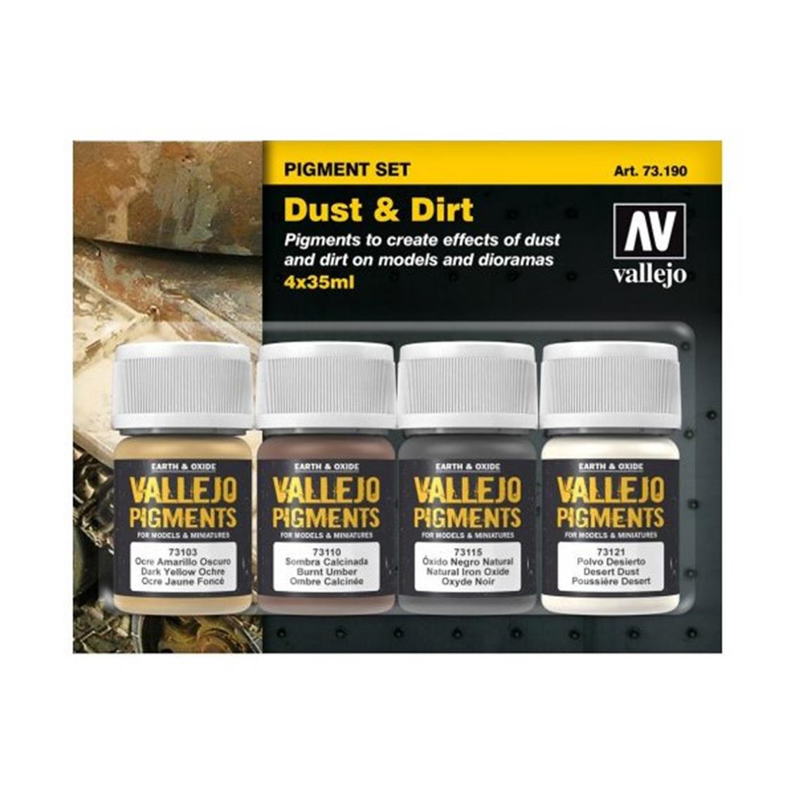4X35 ml. Dust & Dirt Maket Boyası Pigment Seti, Vallejo 73190