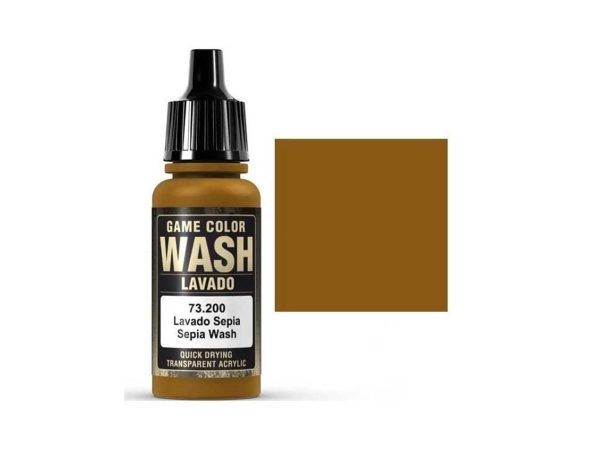 17 ml. Sepia Wash Game Color Serisi Maket Boyası, Vallejo 73200