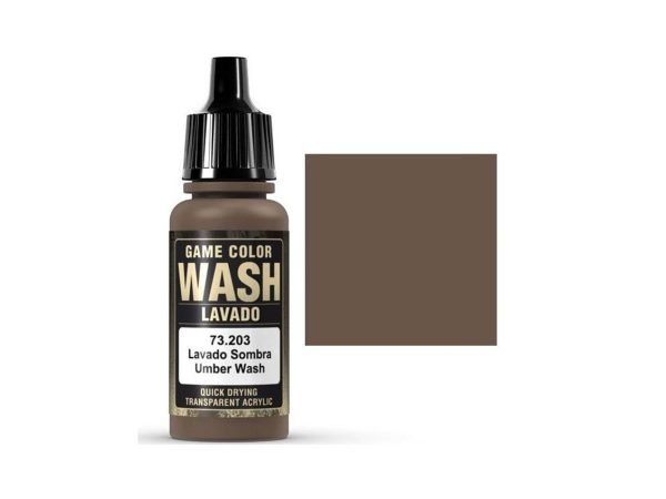 17 ml. Umber Wash Game Color Serisi Maket Boyası, Vallejo 73203
