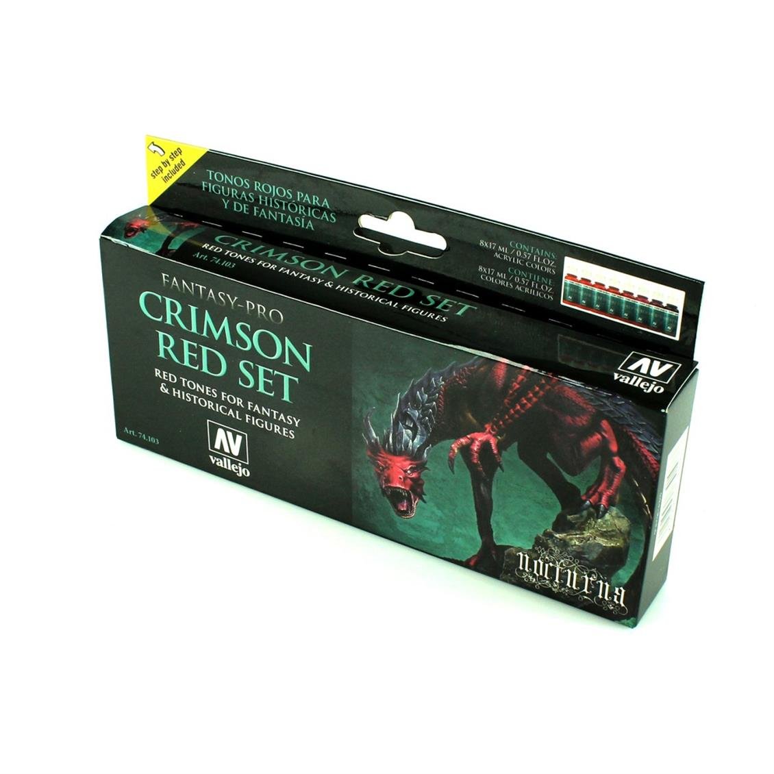 8x17 ml. Crimson Red Figür Boyası Seti, Vallejo 74103