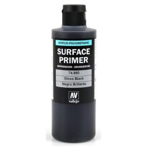 200 ml. Gloss Black Primer Astar Maket Boyası, Vallejo 74660