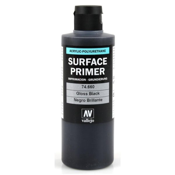 200 ml. Gloss Black Primer Astar Maket Boyası, Vallejo 74660