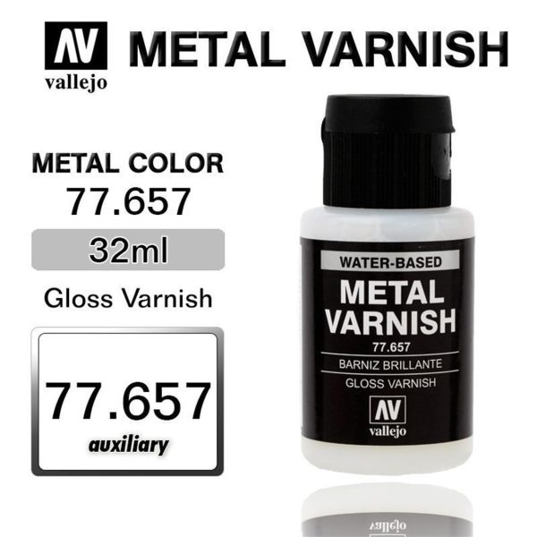 32 ml. Gloss Metal Varnish Metal Color Serisi Maket Boyası, Vallejo 77657