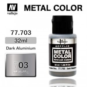 32 ml. Dark Aluminium Metal Color Serisi Maket Boyası, Vallejo 77703