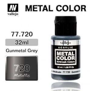 32 ml. Gunmetal Grey Metal Color Serisi Maket Boyası, Vallejo 77720