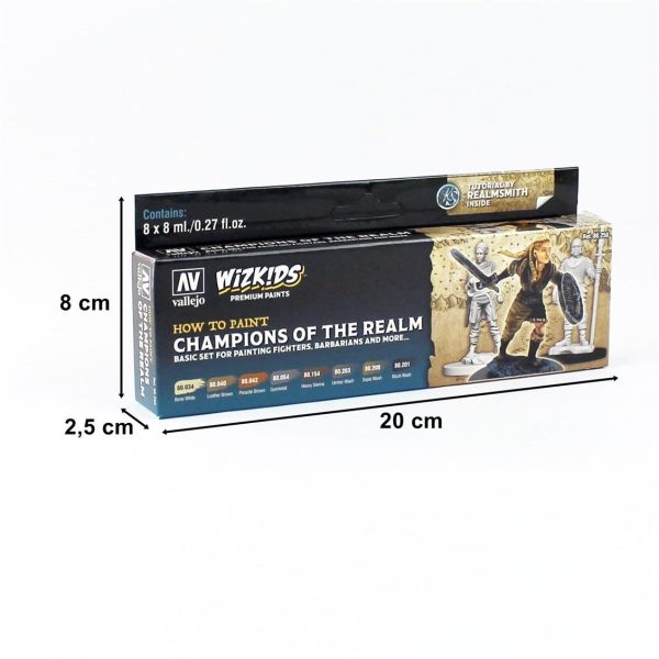 8x8 ml. Champions of the Realm Wizkits Serisi Maket Boyası Seti, Vallejo 80250 - Görsel 2