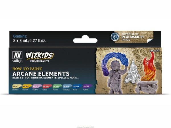8x8 ml. Arcane Elements Wizkits Serisi Maket Boyası Seti, Vallejo 80258
