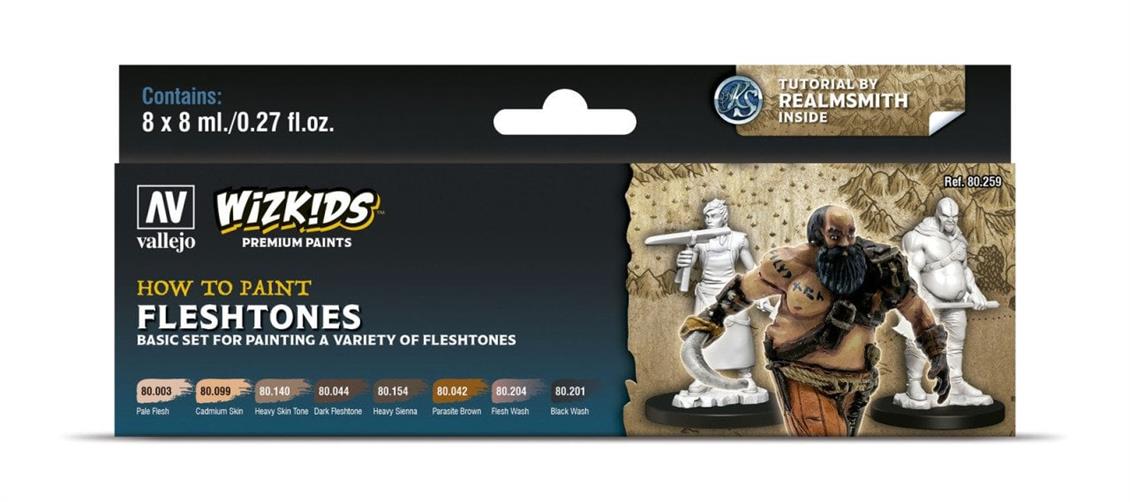8x8 ml. Fleshtones Yüz Boyama Wizkits Serisi Maket Boyası Seti, Vallejo 80259