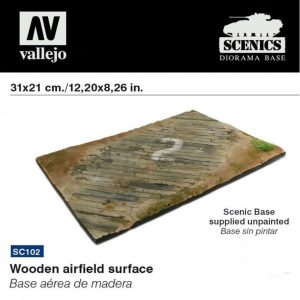 Ahşap Havaalanı Zemini 31x21 cm. Manzara Serisi Model Aksesuarı, Vallejo SC102