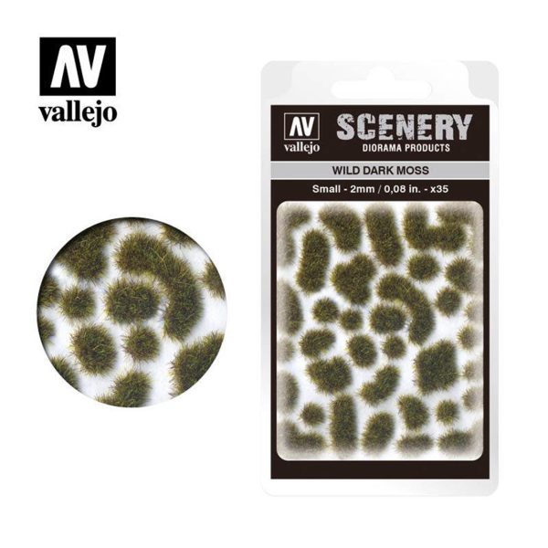 Dark moss 2 mm. Hazır Yosun Dokusu, Vallejo SC402