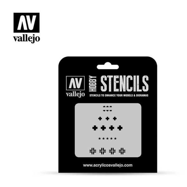 1/35 WW II Alman Tank Şemaları Esnek Boya Şablonu, Vallejo ST-AFV001