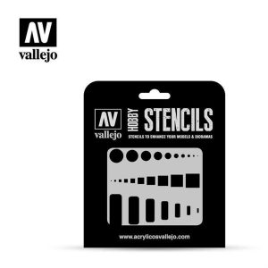 1/72-1/48-1/32 Geometrik Şemalı Esnek Boya Şablonu, Vallejo ST-AIR003