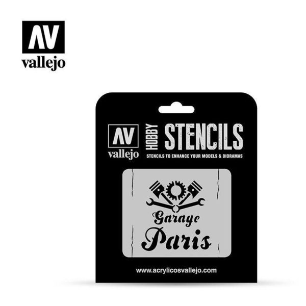 1/35 Nostaljik Araba Garajı Şeması Esnek Boya Şablonu, Vallejo ST-LET001