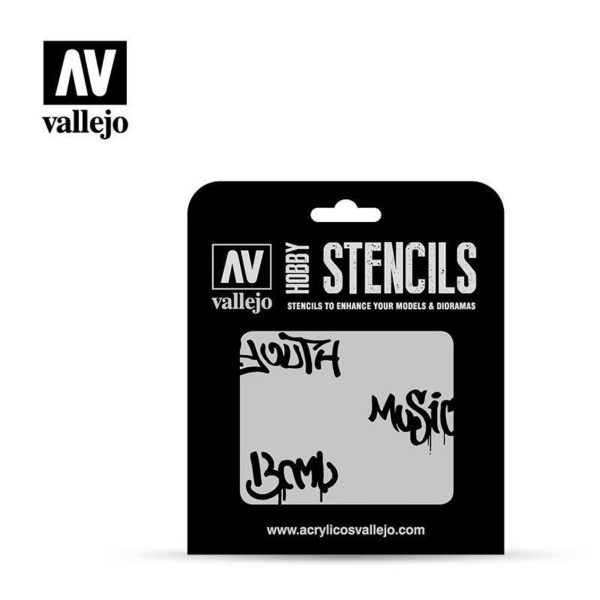1/35 Grafity Şemalı-1 Esnek Boya Şablonu, Vallejo ST-LET003