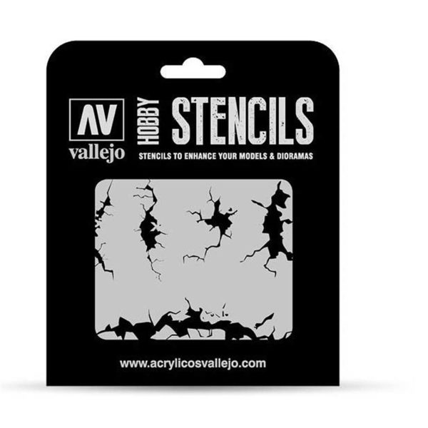 1/35 Duvar Çatlağı Desenli Esnek Boya Şablonu, Vallejo ST-TX001