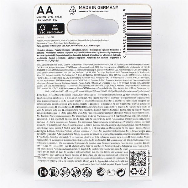 AA Kalem Pil Longlife Max Power Alkalin 4 Adet, Varta 4706 - Görsel 2