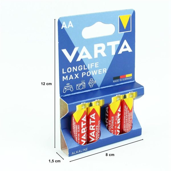 AA Kalem Pil Longlife Max Power Alkalin 4 Adet, Varta 4706 - Görsel 3