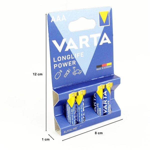 AAA İnce Kalem Pil Longlife Power Alkalin 4 Adet, Varta 4903 - Görsel 3