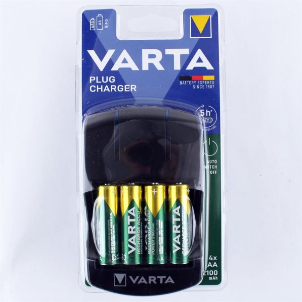 Plug Şarj Cihazı 4x2100 Mah Şarjlı AA Kalem Pil ile, Varta 57647