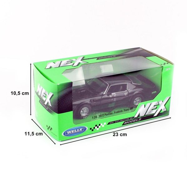 1/24 1972 Pontiac Firebird Trans Am Siyah Diecast Araba, Welly 24075 - Görsel 5