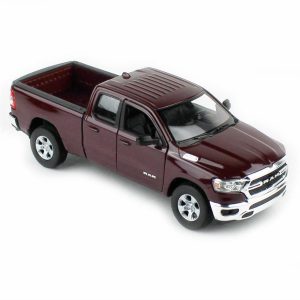 1/24 2019 Ram 1500 Koyu Kırmızı/Kahverengi Diecast Araba, Welly 24104