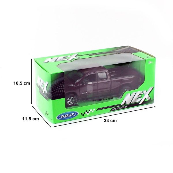 1/24 2019 Ram 1500 Koyu Kırmızı/Kahverengi Diecast Araba, Welly 24104 - Görsel 5