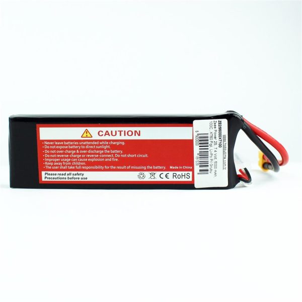 2S 7.4 Volt 5000 mAh 100C XT60 Fişli Lipo Pil, Zeee Power - Görsel 3