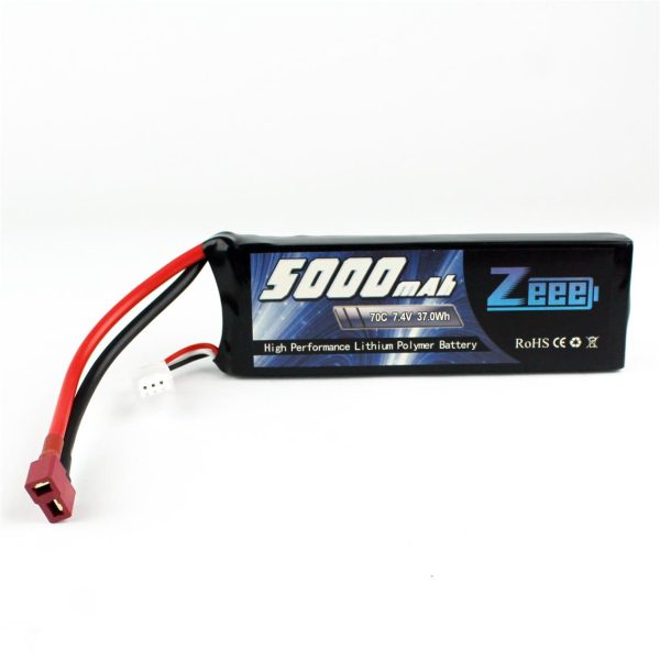 2S 7.4 Volt 5000 mAh 70C T-Deans Fişli Lipo Pil, Zeee Power - Görsel 4