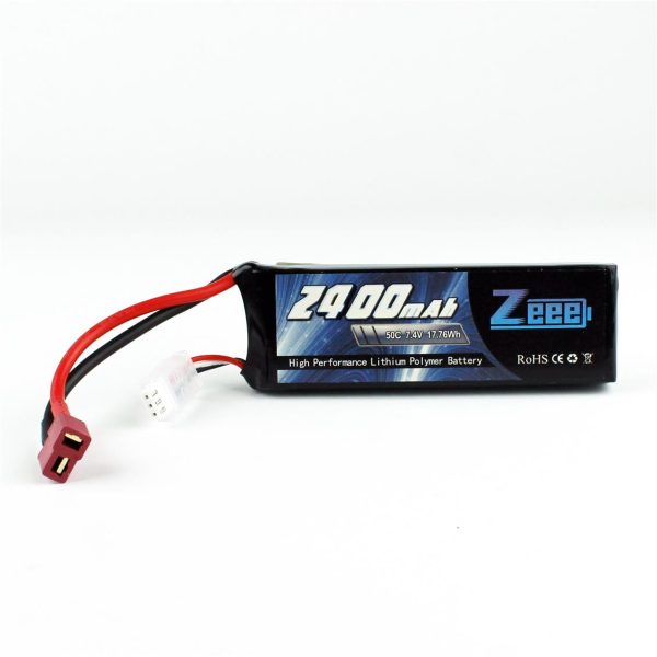 2S 7.4 Volt 2400 mAh 50C T-Deans Fişli Lipo Pil, Zeee Power - Görsel 4
