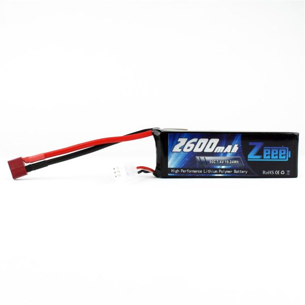 2S 7.4 Volt 2600 mAh 50C T-Deans Fişli Lipo Pil, Zeee Power - Görsel 2