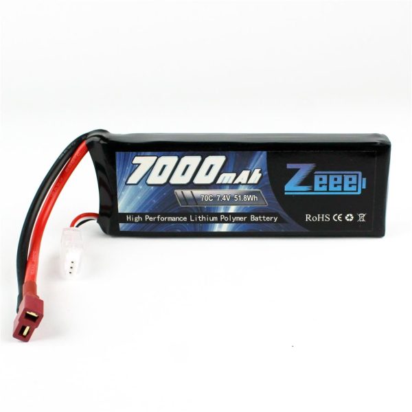 2S 7.4 Volt 7000 mAh 70C T-Deans Fişli Lipo Pil, Zeee Power - Görsel 4