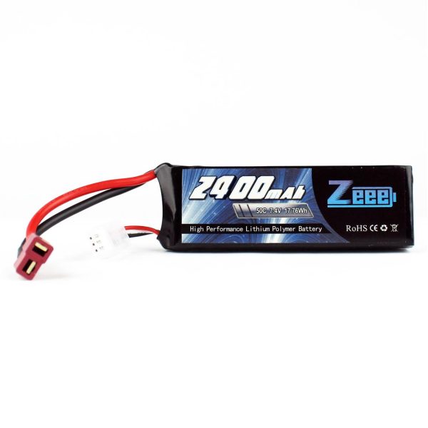 2S 7.4 Volt 2400 mAh 50C T-Deans Fişli Lipo Pil, Zeee Power - Görsel 2
