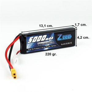 2S 7.4 Volt 5000 mAh 70C XT60 Fişli Lipo Pil, Zeee Power