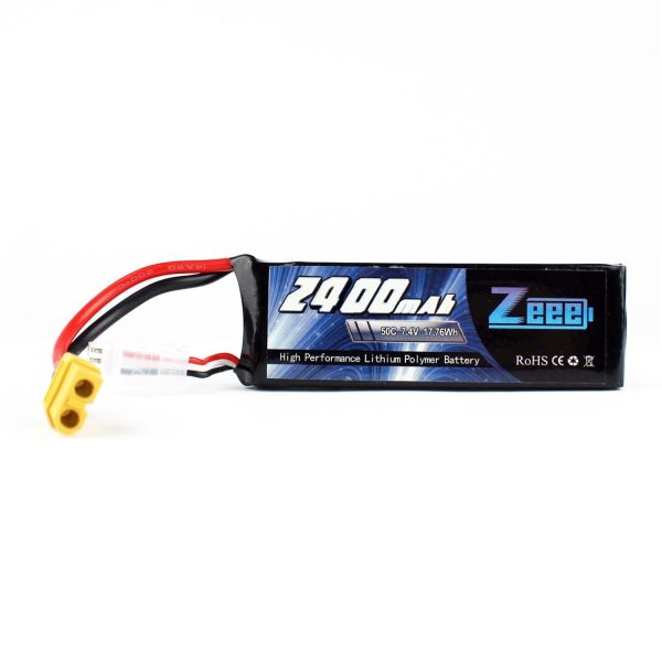 2S 7.4 Volt 2400 mAh 50C XT60 Fişli Lipo Pil, Zeee Power - Görsel 2
