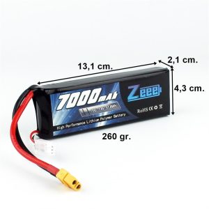 2S 7.4 Volt 7000 mAh 70C XT60 Fişli Lipo Pil, Zeee Power