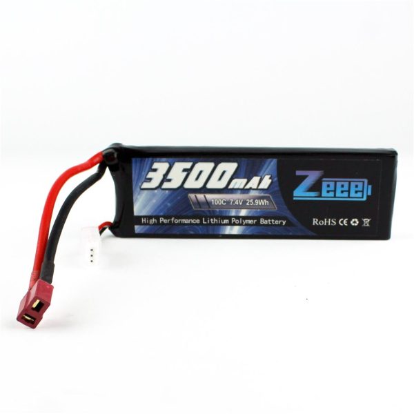 2S 7.4 Volt 3500 mAh 100C T-Deans Fişli Lipo Pil, Zeee Power - Görsel 4