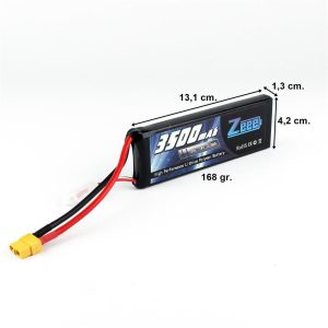 2S 7.4 Volt 3500 mAh 100C XT60 Fişli Lipo Pil, Zeee Power