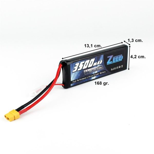 2S 7.4 Volt 3500 mAh 100C XT60 Fişli Lipo Pil, Zeee Power