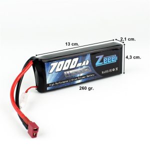 2S 7.4 Volt 7000 mAh 70C T-Deans Fişli Lipo Pil, Zeee Power