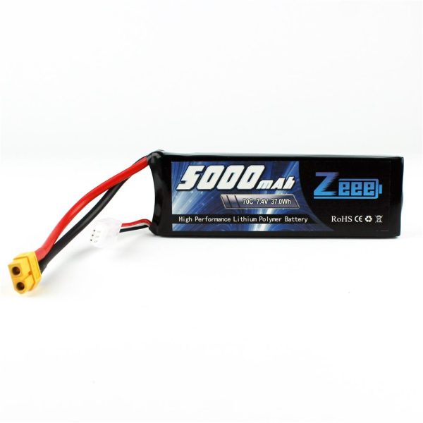 2S 7.4 Volt 5000 mAh 70C XT60 Fişli Lipo Pil, Zeee Power - Görsel 4