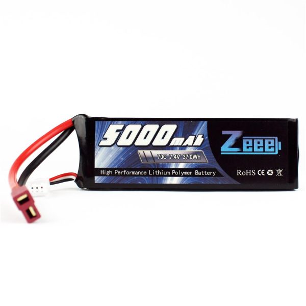 2S 7.4 Volt 5000 mAh 70C T-Deans Fişli Lipo Pil, Zeee Power - Görsel 2