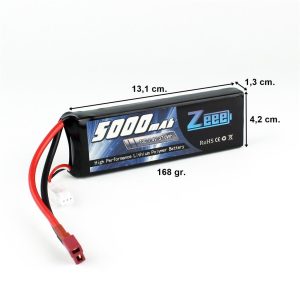 2S 7.4 Volt 5000 mAh 70C T-Deans Fişli Lipo Pil, Zeee Power