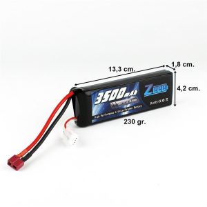 3S 11.1 Volt 3500 mAh 100C T-Deans Fişli Lipo Pil, Zeee Power