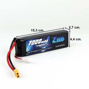 3S 11.1 Volt 7000 mAh 100C XT60 Fişli Lipo Pil, Zeee Power