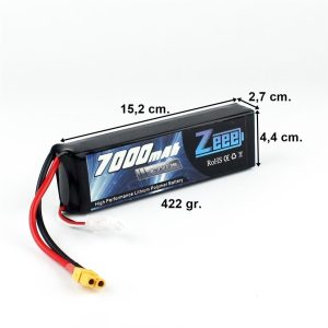 3S 11.1 Volt 7000 mAh 70C XT60 Fişli Lipo Pil, Zeee Power