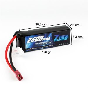 3S 11.1 Volt 2600 mAh 50C T-Deans Fişli Lipo Pil, Zeee Power