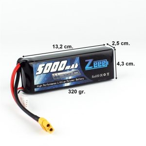 3S 11.1 Volt 5000 mAh 100C XT60 Fişli Lipo Pil, Zeee Power