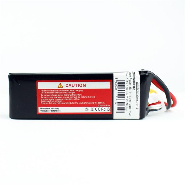 3S 11.1 Volt 2400 mAh 50C XT60 Fişli Lipo Pil, Zeee Power - Görsel 3